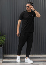 Ανδρική κοντομάνικη μπλούζα Henry clothing - 3-730 - basic logo t- shirt μαύρο