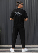 Ανδρική κοντομάνικη μπλούζα Henry clothing - 3-740 - street style t-shirt μαύρο
