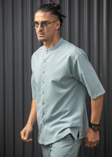 Ανδρικό κοντομάνικο πουκάμισο - Henry clothing - 9-100 - mao shirt μέντα