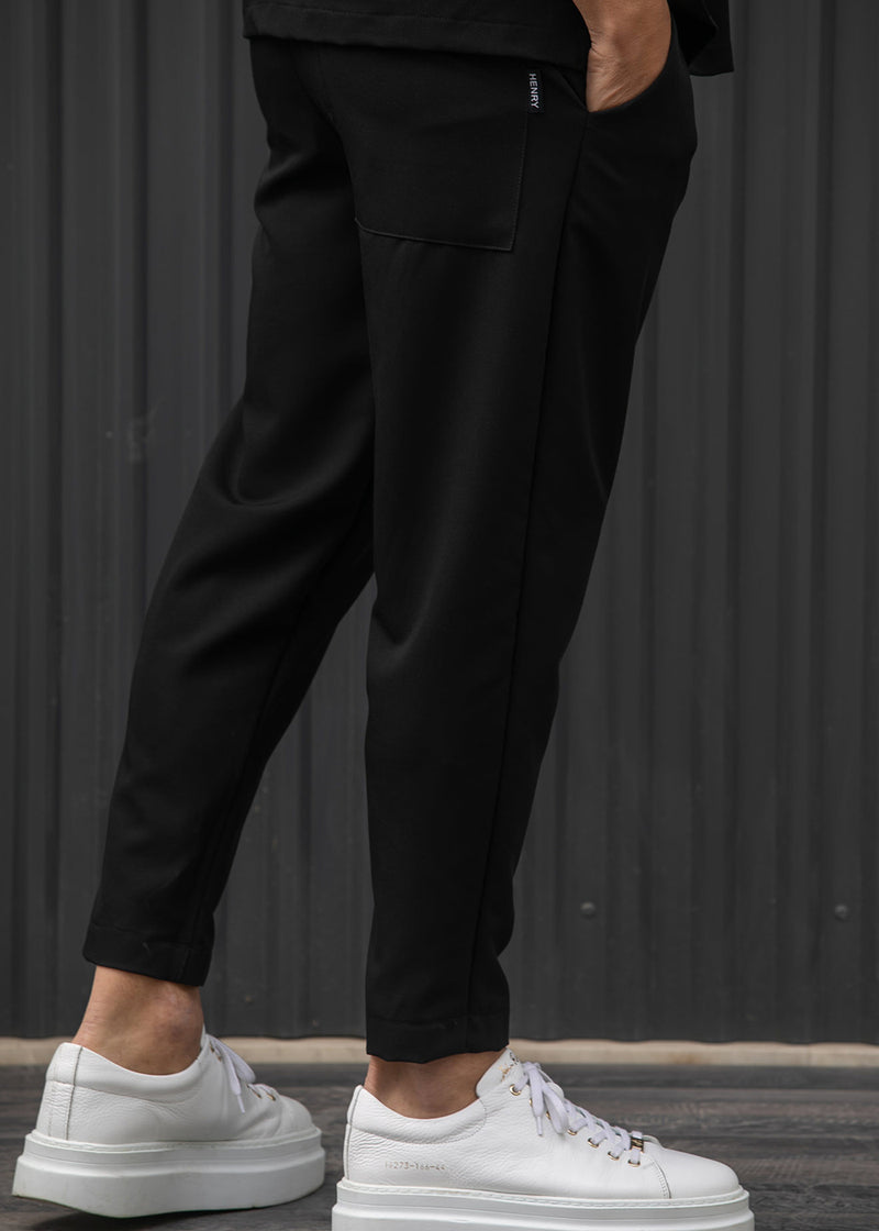 Ανδρικό ανοιξιάτικο παντελόνι Henry clothing - 8-100 - simple pants μαύρο