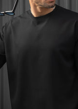 Ανδρική κοντομάνικη μπλούζα Henry clothing - 9-102 - fabric oversized t-shirt μαύρο