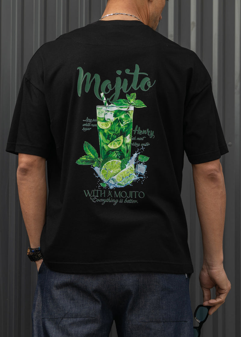 Ανδρική κοντομάνικη μπλούζα Henry clothing - 3-704 - mojito t-shirt μαύρο