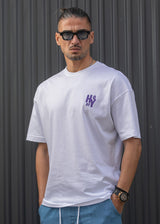 Ανδρική κοντομάνικη μπλούζα Henry clothing - 3-707 - i'm always on my own mind oversised t-shirt λευκό