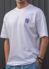 Ανδρική κοντομάνικη μπλούζα Henry clothing - 3-707 - i'm always on my own mind oversised t-shirt λευκό