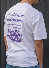 Ανδρική κοντομάνικη μπλούζα Henry clothing - 3-707 - i'm always on my own mind oversised t-shirt λευκό