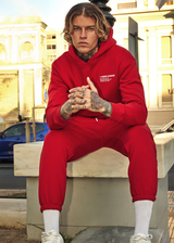 Ανδρικό μακρυμάνικο φούτερ με κουκούλα Vinyl Art Clothing -75757-55- Studios V Legacy hoodie cotton oversized κόκκινο