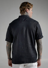 Ανδρικό κοντομάνικο λινό πουκάμισο Cosi jeans - 65-casola 10 - S25 - relaxed fit shirt μαύρο