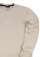 Ανδρικό μακρυμάνικο φούτερ Clever - CF-25300 - basic clever logo regular fit μπεζ