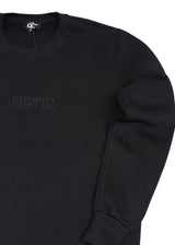 Ανδρικό μακρυμάνικο φούτερ Clever - CF-25300 - basic clever logo regular fit μαύρο