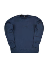 Ανδρικό μακρυμάνικο φούτερ Clever - CF-25300 - basic clever logo regular fit μπλε