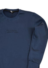 Ανδρικό μακρυμάνικο φούτερ Clever - CF-25300 - basic clever logo regular fit μπλε