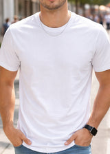 GUF CLOTHING Ανδρική κοντομάνικη μπλούζα λευκή 5-PACK basic slim fit CP-1100-white-5pack