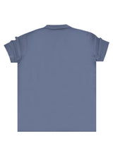 Κοντομάνικη μπλούζα τύπου πόλο GUF-CP2200-basic polo slim fit tee indigo