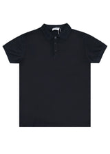 Κοντομάνικη μπλούζα τύπου πόλο GUF - DB-160-1 - basic polo slim fit tee μαύρο