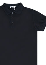 Κοντομάνικη μπλούζα τύπου πόλο GUF - DB-160-1 - basic polo slim fit tee μαύρο