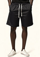 Ανδρική αθλητική βερμούδα GUF - DB-6091 - athletic regular shorts μαύρο