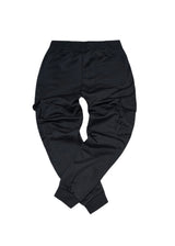 Ανδρική φόρμα κάργκο με χνούδι-GUF-DB-7357-cargo pants regular fit μαύρο