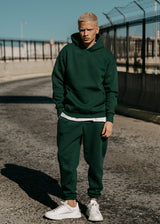 Ανδρική φόρμα με λάστιχο Two Brothers - BT-25590 - signature logo regular fit pants πράσινο