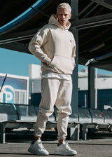 Ανδρική φόρμα με λάστιχο Two Brothers - BT-25590 - signature logo regular fit pants μπεζ