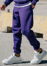 Ανδρική φόρμα με λάστιχο Two Brothers - BT-25590 - signature logo regular fit pants μωβ