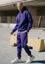 Ανδρική φόρμα με λάστιχο Two Brothers - BT-25590 - signature logo regular fit pants μωβ