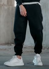 TWO BROTHERS - Ανδρική φόρμα signature logo regular fit - Μαύρη BT-26590