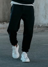 Ανδρική φόρμα με λάστιχο Two Brothers - BT-25590 - signature logo regular fit pants μαύρο