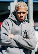 Ανδρική ζακέτα φούτερ με κουκούλα Two Brothers clothing -BF-25910-basic logo zip-up hoodie -ice