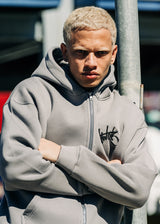 Ανδρική ζακέτα φούτερ με κουκούλα Two Brothers clothing -BF-25910-basic logo zip-up hoodie -ice