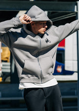 Ανδρική ζακέτα φούτερ με κουκούλα Two Brothers clothing -BF-25910-basic logo zip-up hoodie -ice