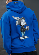 Ανδρικό μακρυμάνικο φούτερ με κουκούλα Tony couper - H25/11 - bunny back logo μπλε