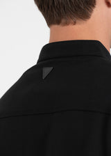 Ανδρικό κοντομάνικο πικέ πουκάμισο μαο - VITTORIO - 300-25-BOSA- pique mao shirt box fit μαύρο