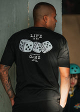 Ανδρική κοντομάνικη μπλούζα Two brothers - BT-25480 - oversized life is an unpredictable game μαύρο