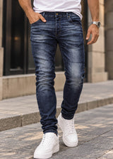 DAMAGED JEANS - Ανδρικό τζιν παντελόνι regular fit - Denim ZR11A
