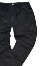 GUF CLOTHING - Ανδρικό cargo παντελόνι regular fit - Μαύρο FS002