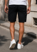 GUF CLOTHING Ανδρική βερμούδα υφασμάτινη κάργκο - Μαύρη G8303L
