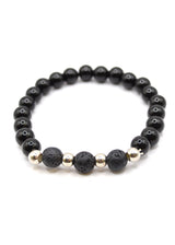 GUF CLOTHING - Βραχιόλι μαύρο Siver Beads - GNG0220