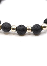 GUF CLOTHING - Βραχιόλι μαύρο Siver Beads - GNG0220
