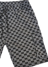 Ανδρική βερμούδα κάργκο GUF - 3A185 - chess cargo shorts μαύρο