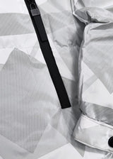 Ανδρικό μπουφάν με κουκούλα GUF-9676-pattern puffer λευκό