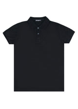 Κοντομάνικη μπλούζα τύπου πόλο GUF - A-150-1 - basic polo slim fit tee μαύρο