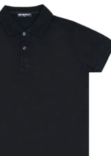 Κοντομάνικη μπλούζα τύπου πόλο GUF - A-150-1 - basic polo slim fit tee μαύρο