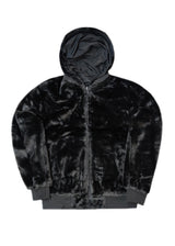 Ανδρικό μπουφάν με κουκούλα διπλής όψης GUF-GG170116-puffer μαύρο