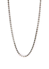 Αλυσίδα από ανοξείδωτο ατσάλι με λευκά ζιργκόν GUF - GNG020 - white zirgon chain ασημί