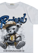 Κοντομάνικη μπλούζα GUF - MD6028 - slim fit raised λευκό