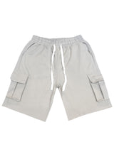 Ανδρική βερμούδα υφασμάτινη κάργκο GUF - MT-6121 - scuba cargo regular fit shorts γκρι