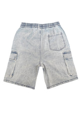 Ανδρική βερμούδα κάργκο τζιν GUF - PC-7138 - cargo jeans regular fit shorts ανοιχτό μπλε