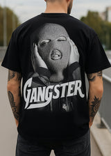 Κοντομάνικη μπλούζα GUF - Z-1203 - regular fit gangster μαύρο