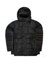 Ανδρικό μπουφάν με κουκούλα GUF-22068-hooded puffer μαύρο