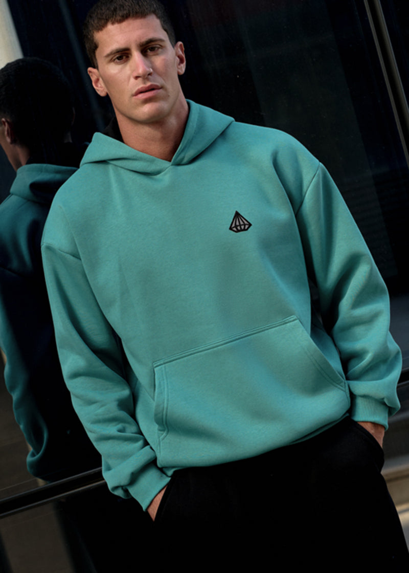 Ανδρικό μακρυμάνικο φούτερ με κουκούλα Tony couper-H26/18-mint